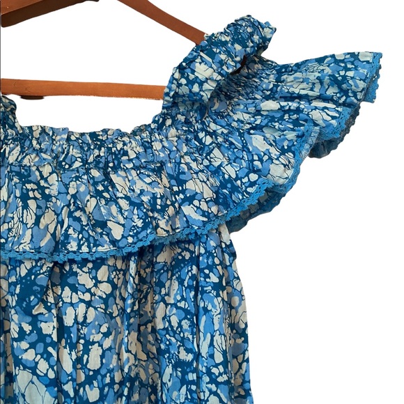 House of Harlow 1960 Turquoise Cold Shoulder Crop Top - Picture 7 of 12